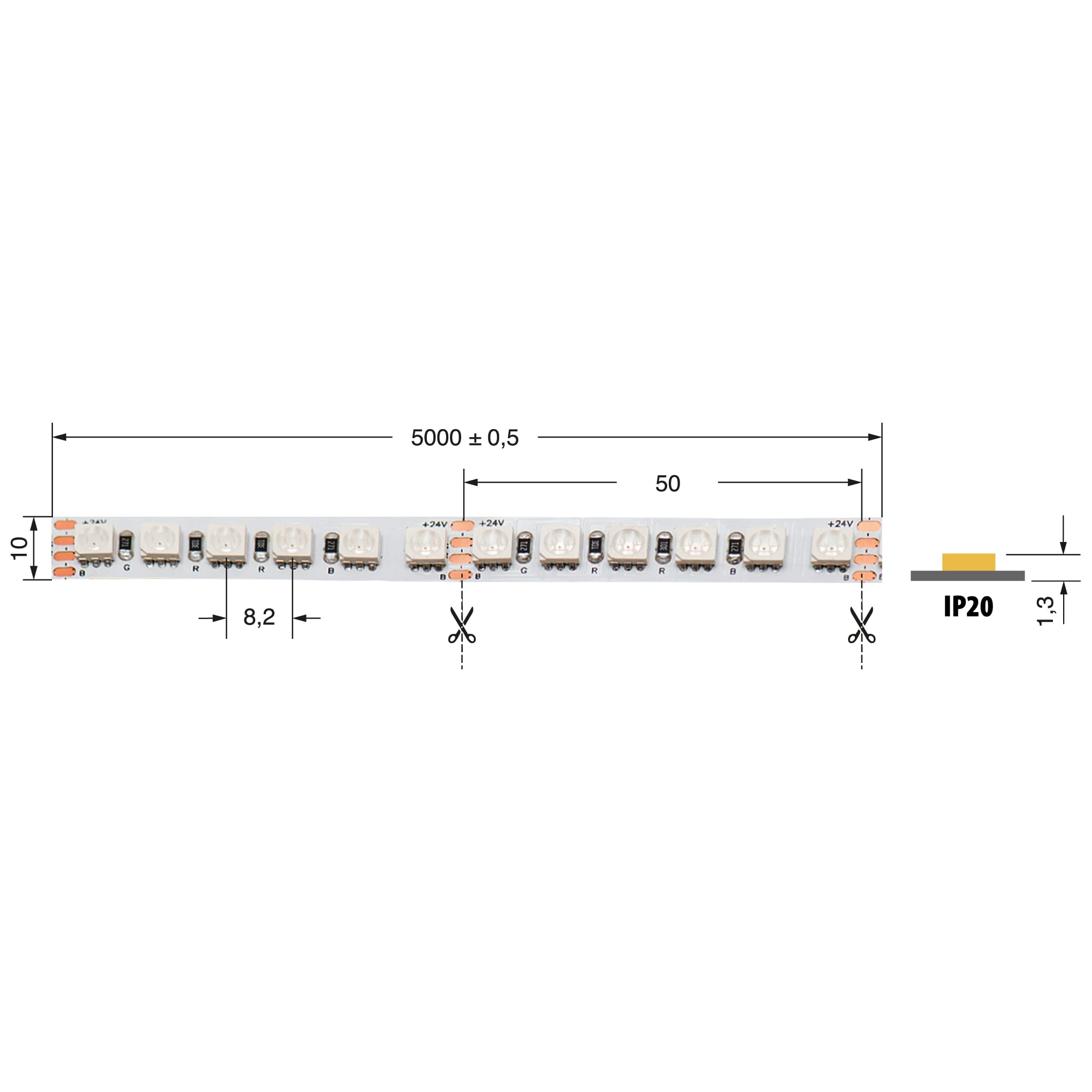 ELCART DISTRIBUTION - STRISCIA LED 28,8W/M RGB 24V IP20