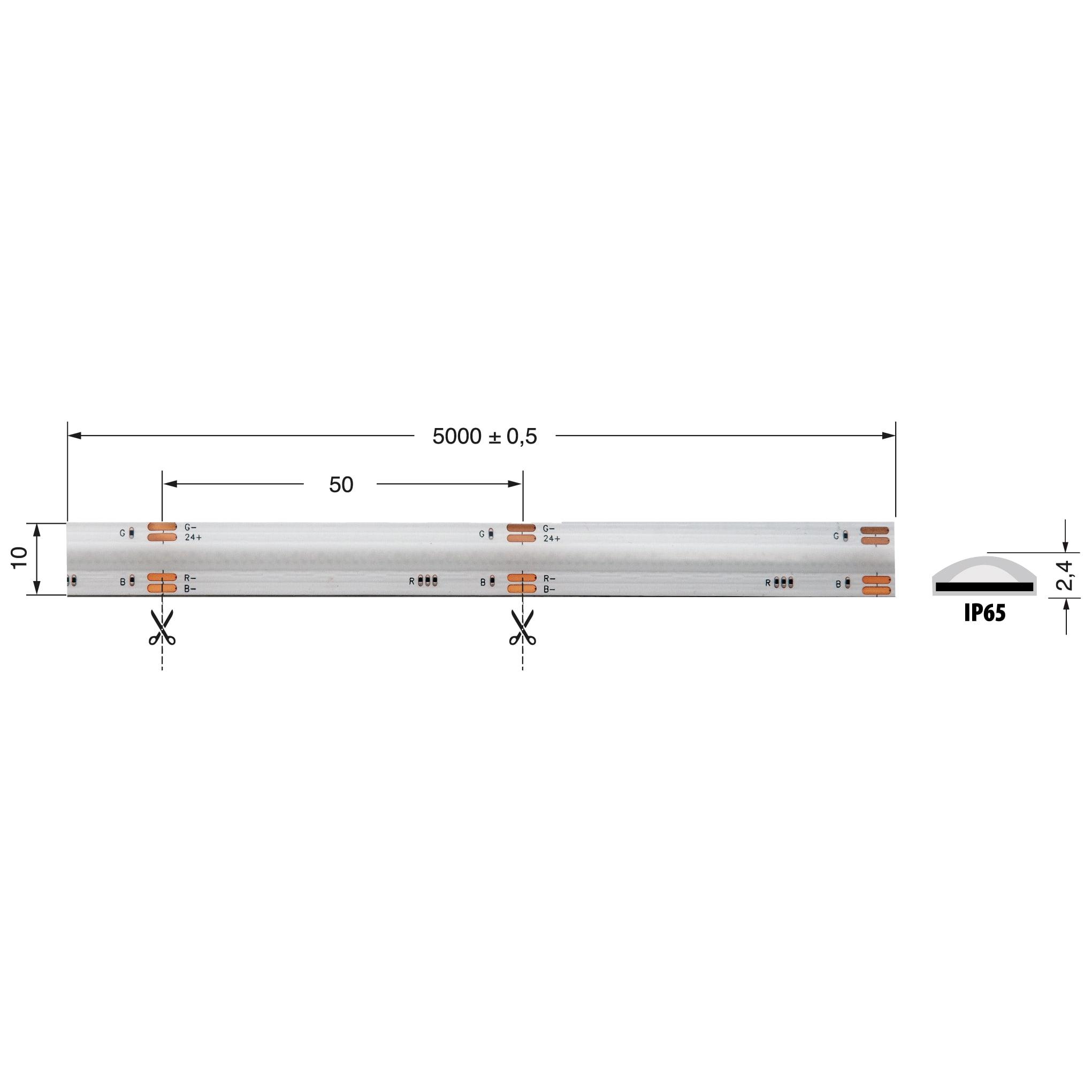 ELCART DISTRIBUTION - STR.LED COB RGB 15W/M 24V IP65