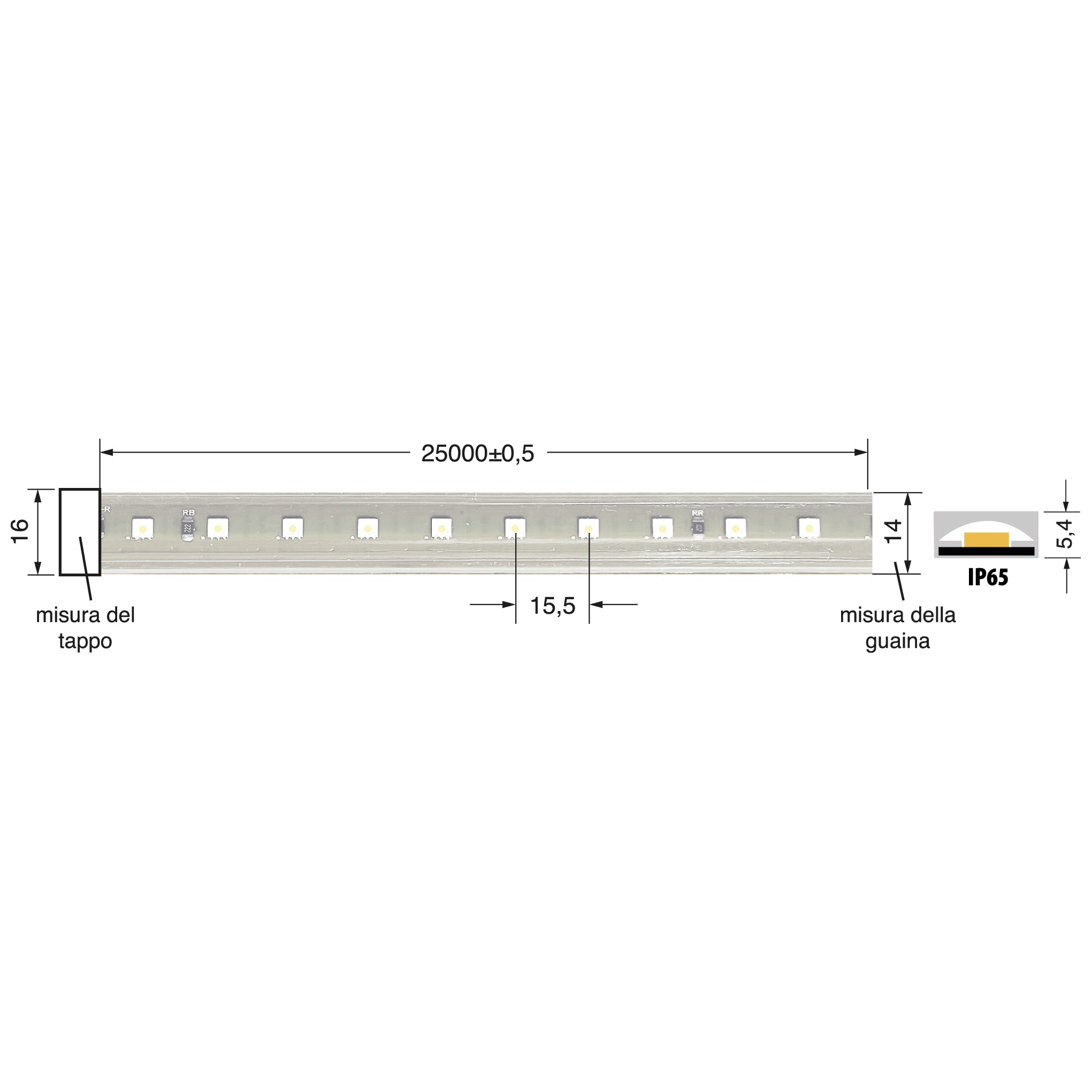 ELCART DISTRIBUTION - STRI.LED 10W/M RGB 220V IP65 25M