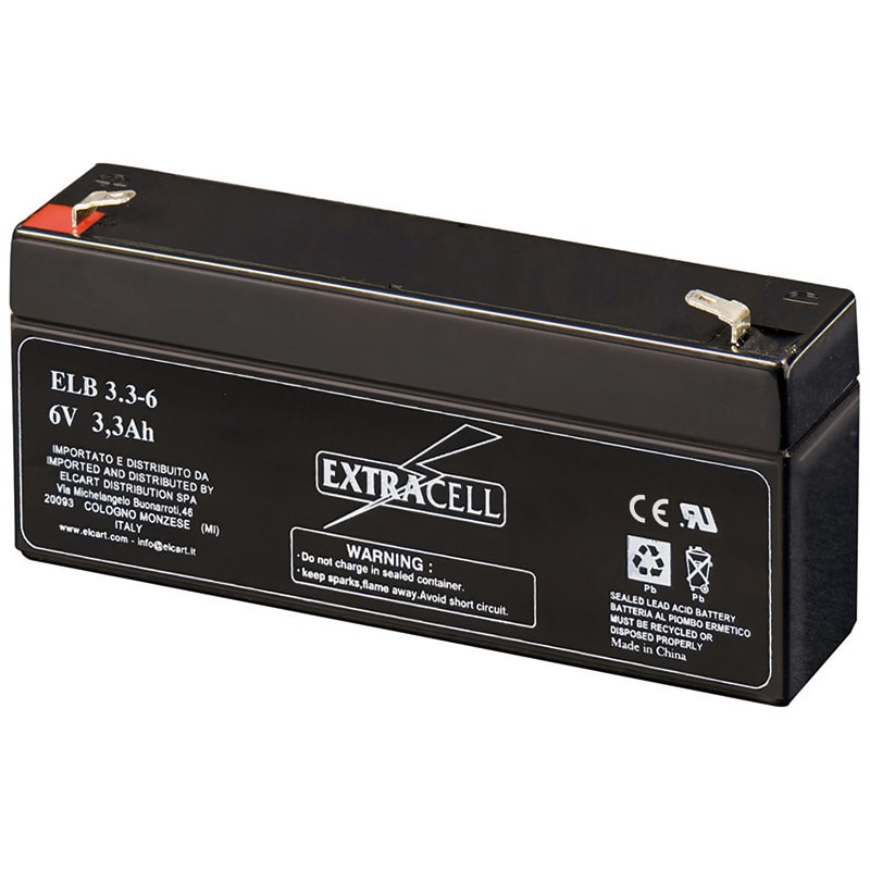 ELCART DISTRIBUTION - BATTERIA RIC.PIOMBO  6V  3,3 AH