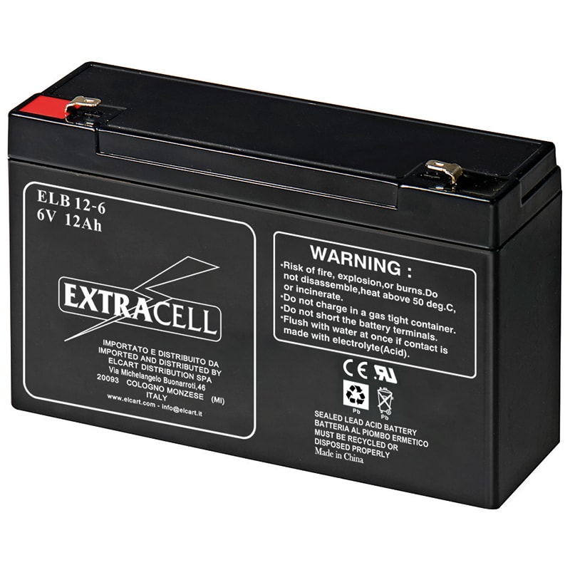 ELCART DISTRIBUTION - BATTERIA RIC.PIOMBO  6V 12,0 AH