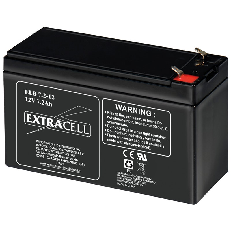 ELCART DISTRIBUTION - BATTERIA RIC.PIOMBO 12V  7,2 AH.