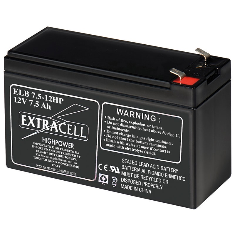 ELCART DISTRIBUTION - BATTERIA RIC.PIOMBO 12V 7,5AH HP