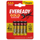 ELCART DISTRIBUTION - PILA AAA ALKAL.GOLD EVEREADY BL.4