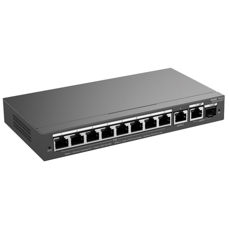 RUIJIE - SWITCH 8P.POE GIGA+2UPLINK MANAG.