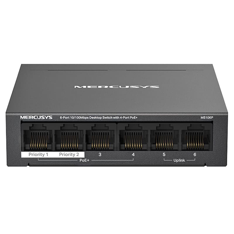 TP-LINK - MS106P SWITCH 4PPOE+ 10/100 +2UPL
