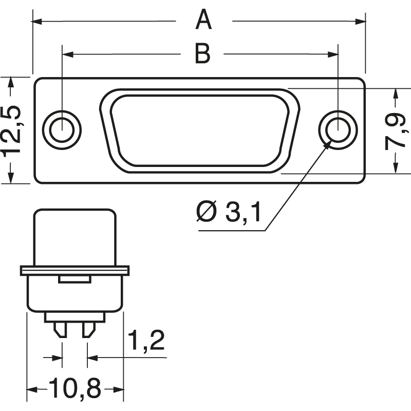ELCART DISTRIBUTION - 5-747905-2  CONN.F. AMPLIMITE  9V