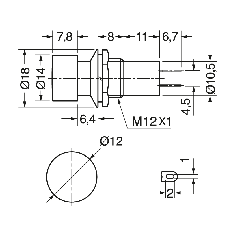 ELCART DISTRIBUTION - PULSANTE MOMENTANEO NERO 1A