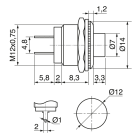 ELCART DISTRIBUTION - PULSANTE MINIATURA N.A. NERO