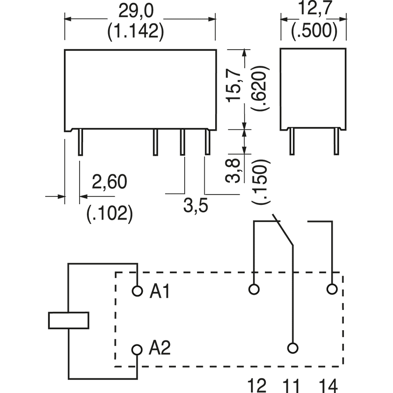 ELCART DISTRIBUTION - RT114024   RELE MODUL.1SC. 24VCC