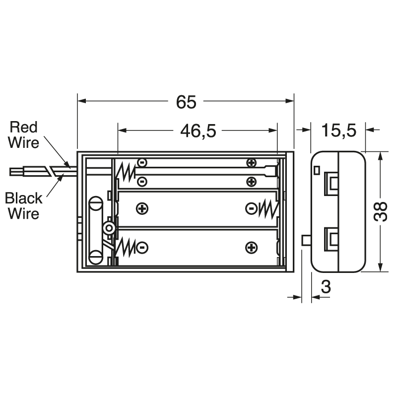 ELCART DISTRIBUTION - PORTABATTERIA PER 3 PILE MINISTIL