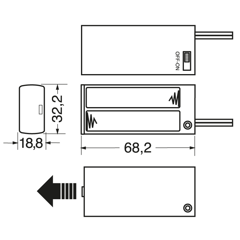 ELCART DISTRIBUTION - PORTABATTERIA PER 2 PILE STILO