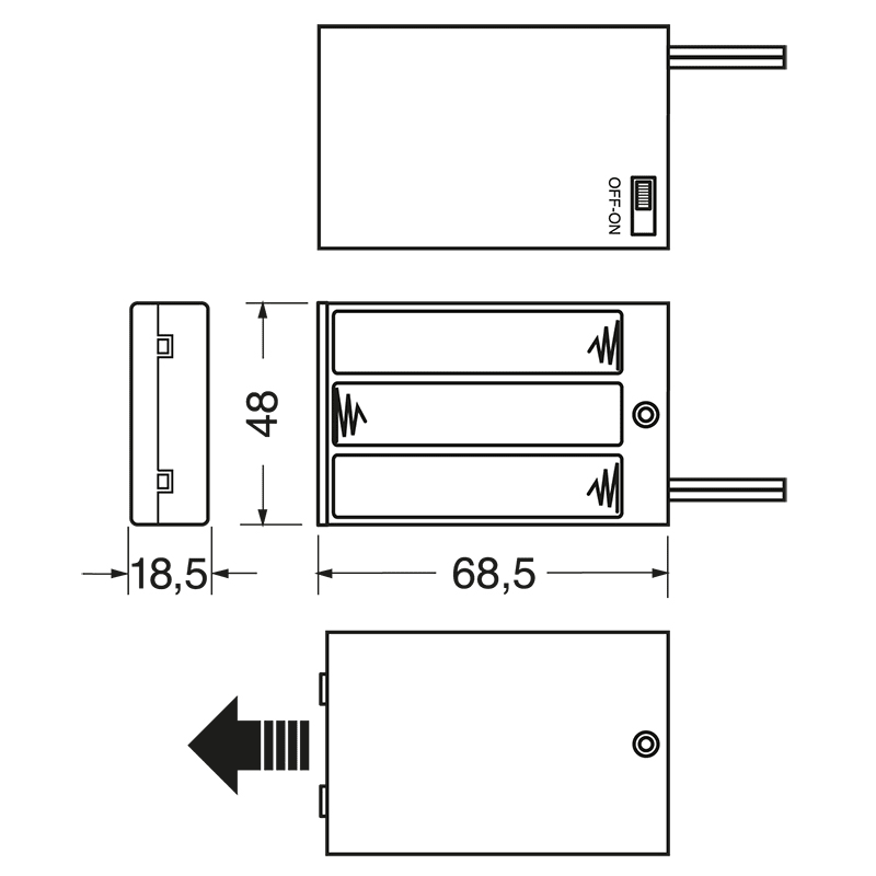 ELCART DISTRIBUTION - PORTABATTERIA PER 3 PILE STILO