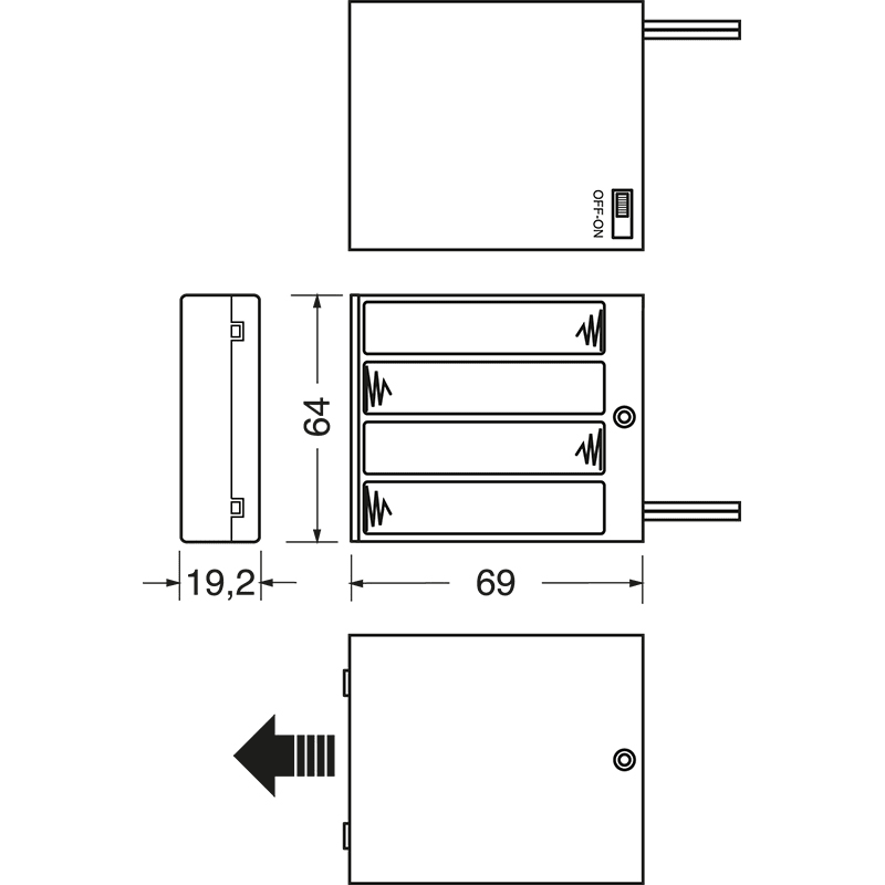 ELCART DISTRIBUTION - PORTABATTERIA PER 4 PILE STILO