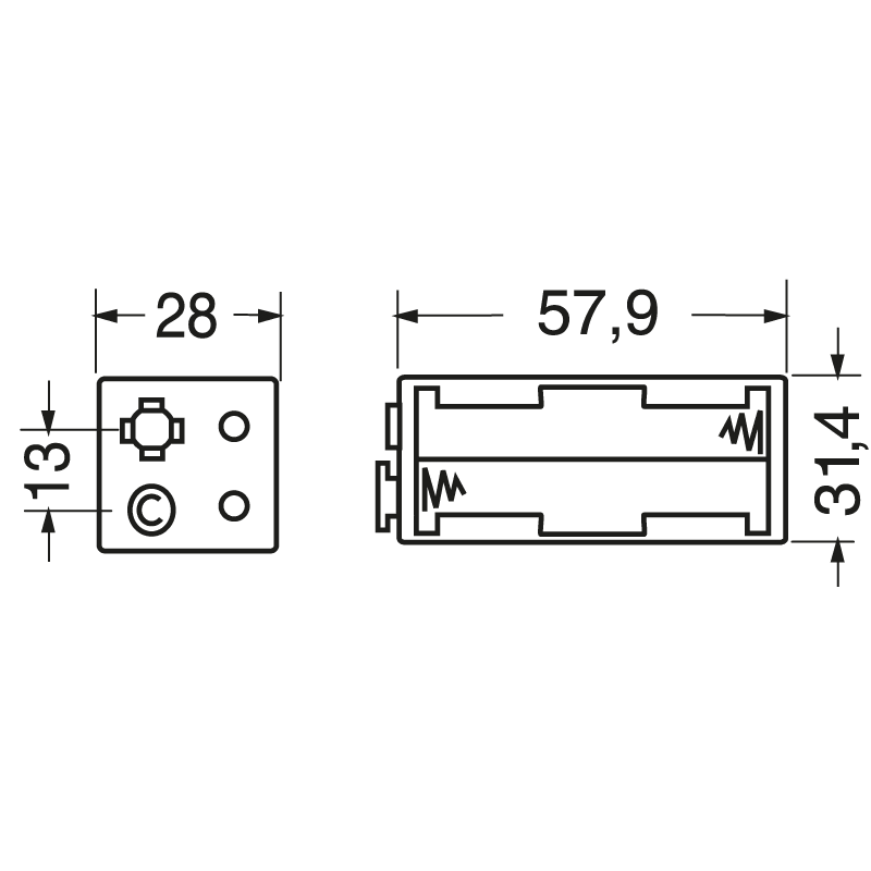ELCART DISTRIBUTION - PORTABATTERIA X 4 PILE STILO BOX