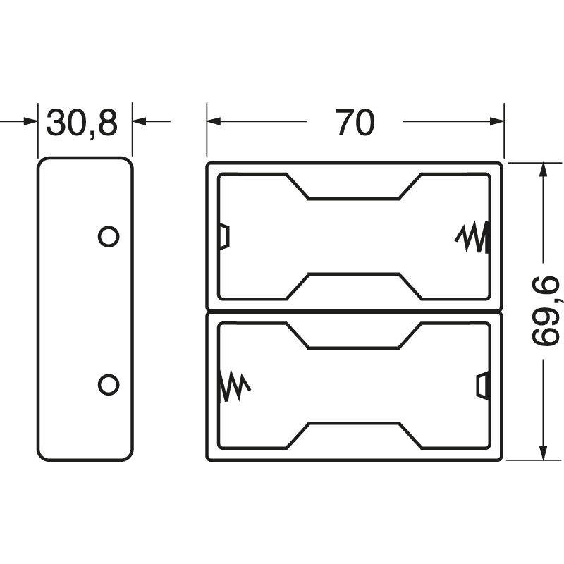ELCART DISTRIBUTION - PORTABATTERIA X 2 PILE TORCIA
