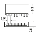 ELCART DISTRIBUTION - CONNET. STR.VER. P.2,54MM 10 P.