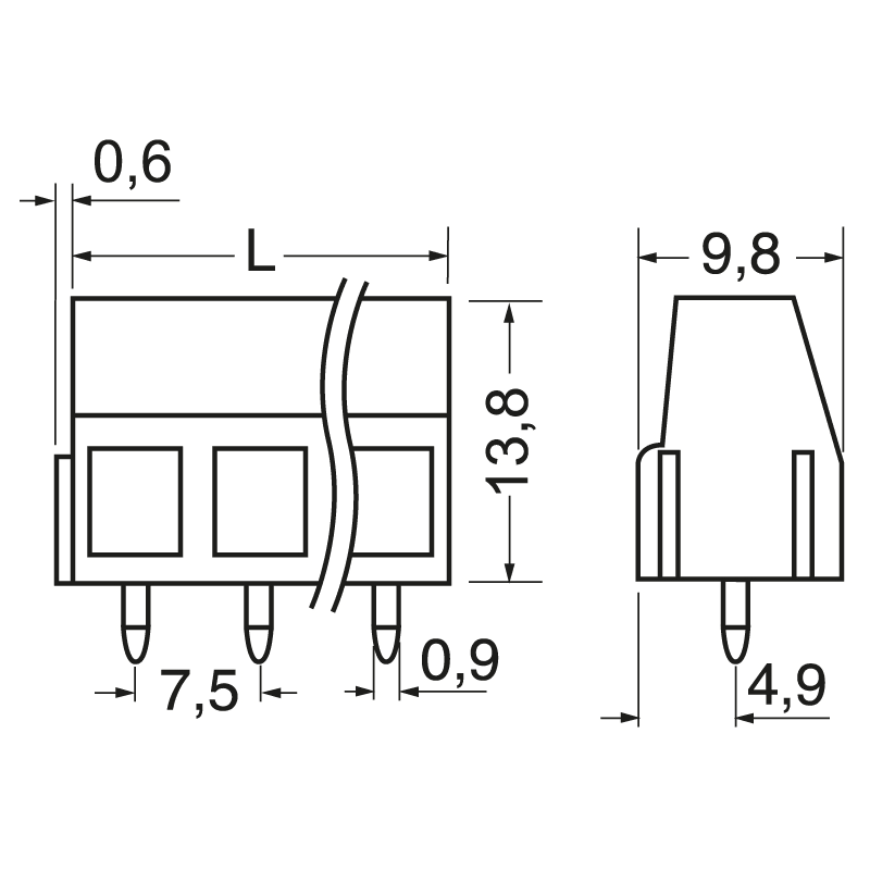 ELCART DISTRIBUTION - MORSETTO CAR. P.7,5 3VIE H.14