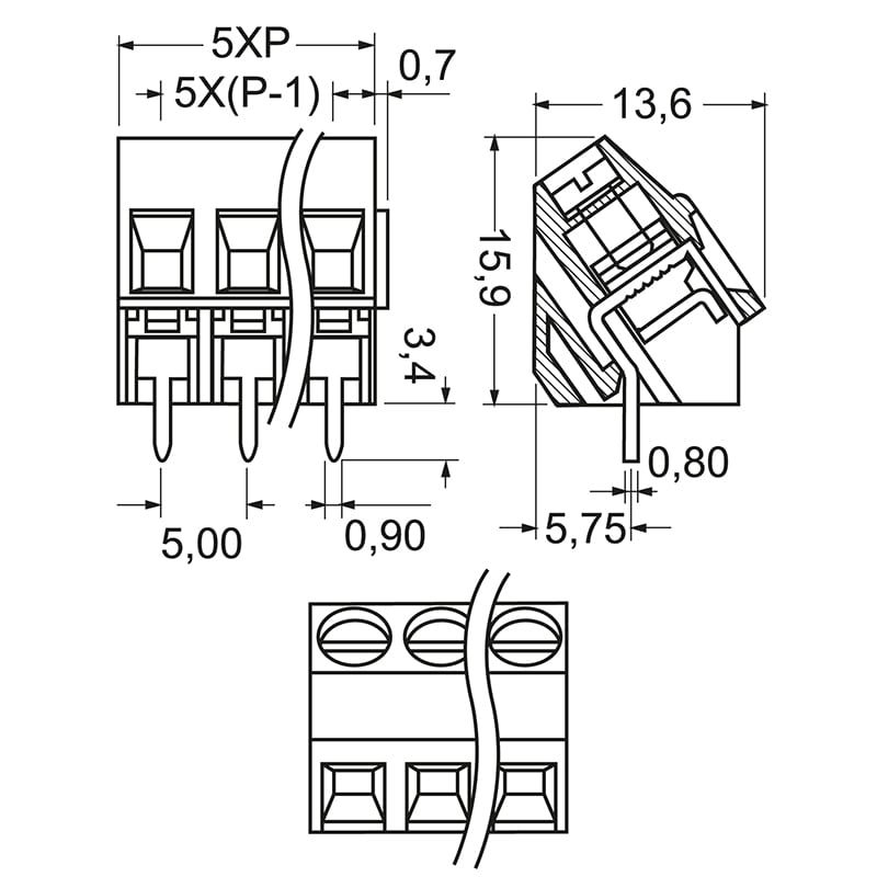 ELCART DISTRIBUTION - MORSETTO CAR. P. 5 3VIE 35 H.15,9