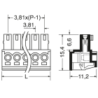 ELCART DISTRIBUTION - MORSETTO EURO P FEM. P.3,81 6VIE