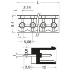 ELCART DISTRIBUTION - CONN.MASCHIO CHIUSO P.5,08  3POLI