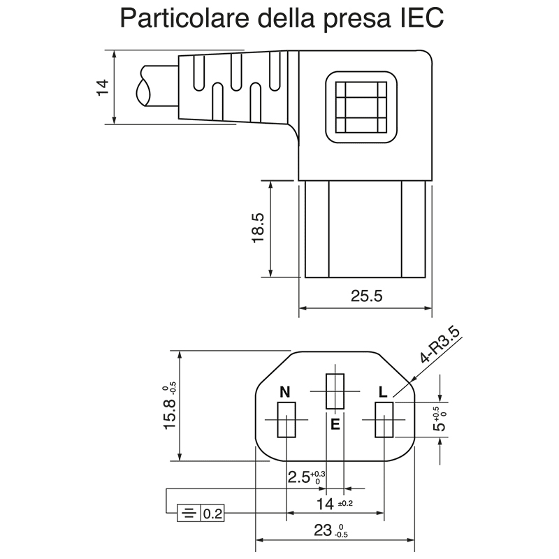 ELCART DISTRIBUTION - CAVO ALIM. SCK/C13 90^DX 3X0,75 2