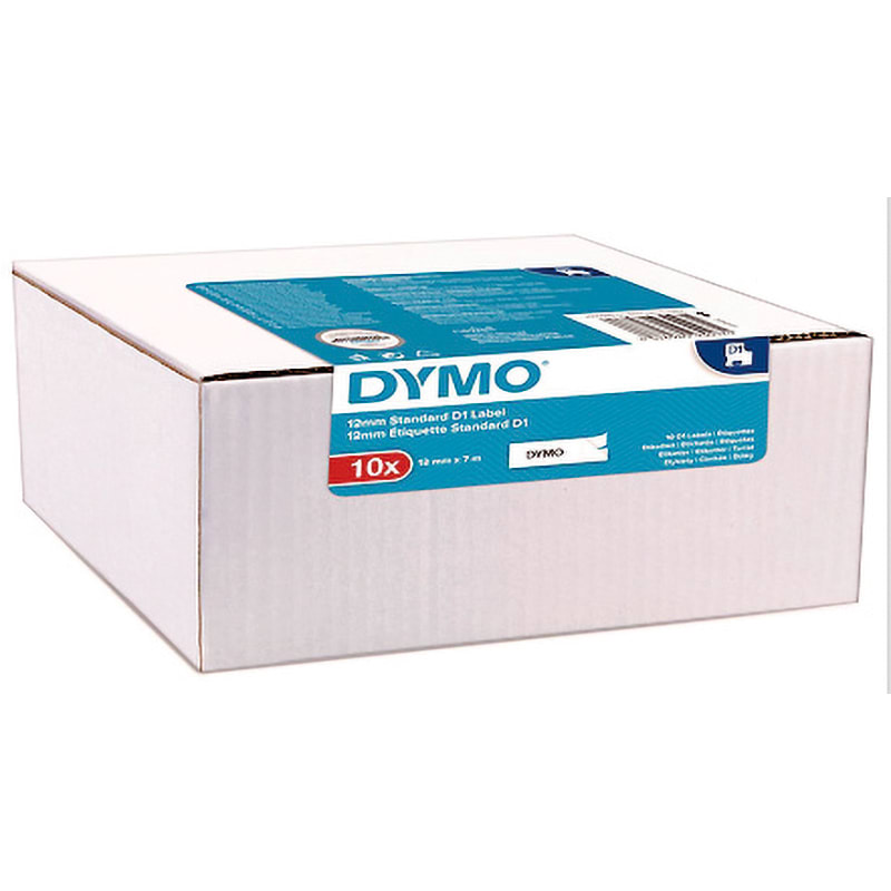 ELCART DISTRIBUTION - 10 NASTRI DYMO 12MMX7M NERO/BIANC