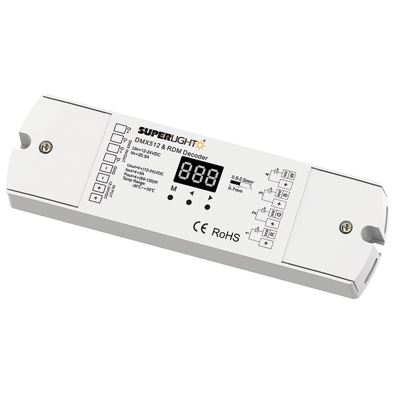 ELCART DISTRIBUTION - DMX DECODER 4X5A 4 CANALI SELEZ.