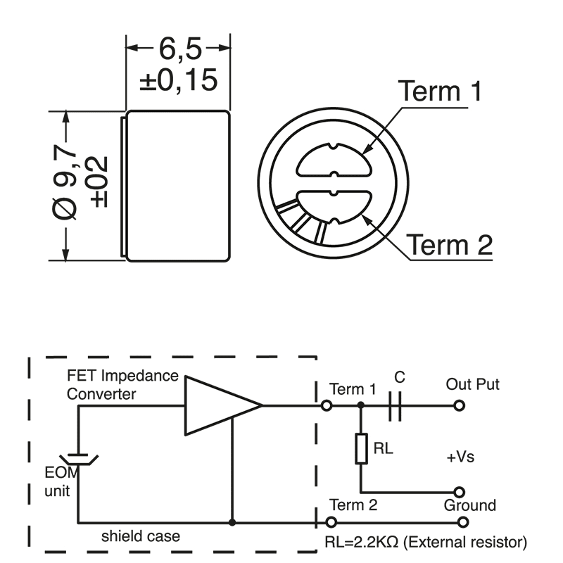 ELCART DISTRIBUTION - CAPSULA MICROF. PREAMP. 9,7MM