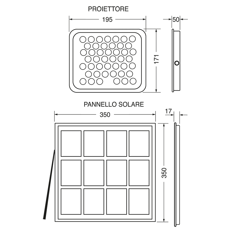 ELCART DISTRIBUTION - PROIETTORE LED SOLARE E-SUN200 BF