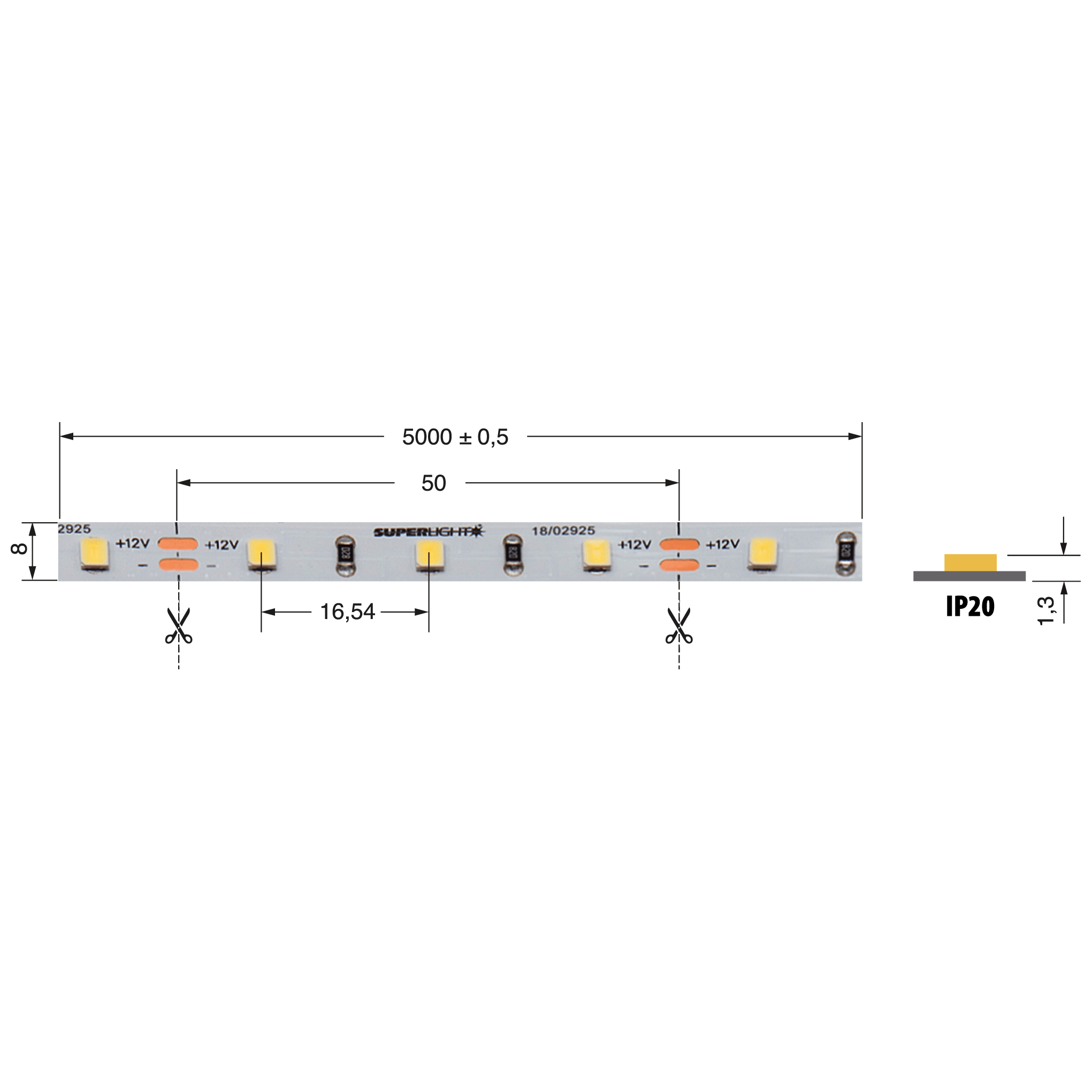 ELCART DISTRIBUTION - STRISCIA LED 5W/M BN 12V IP20