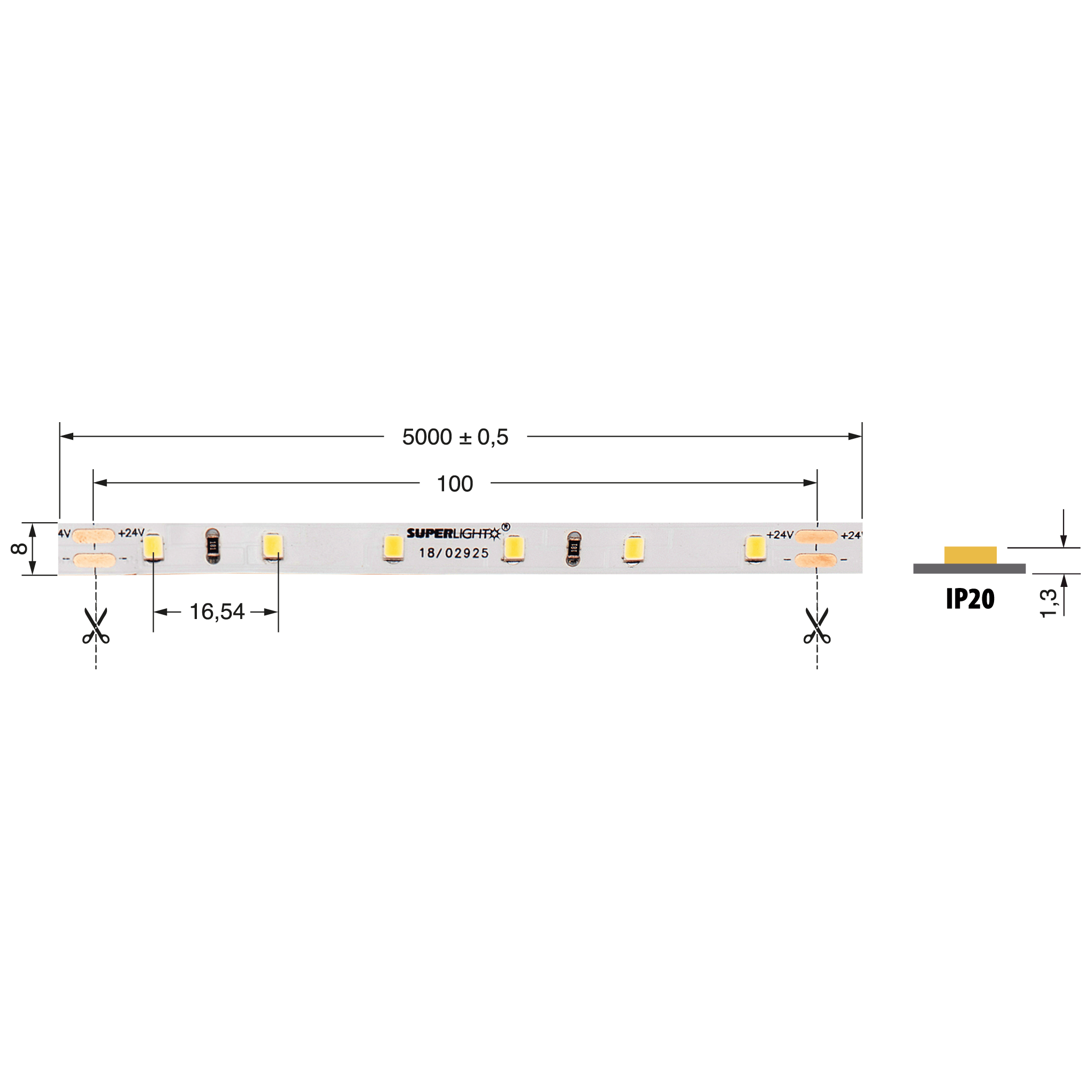 ELCART DISTRIBUTION - STRISCIA LED 5W/M BC 24V IP20