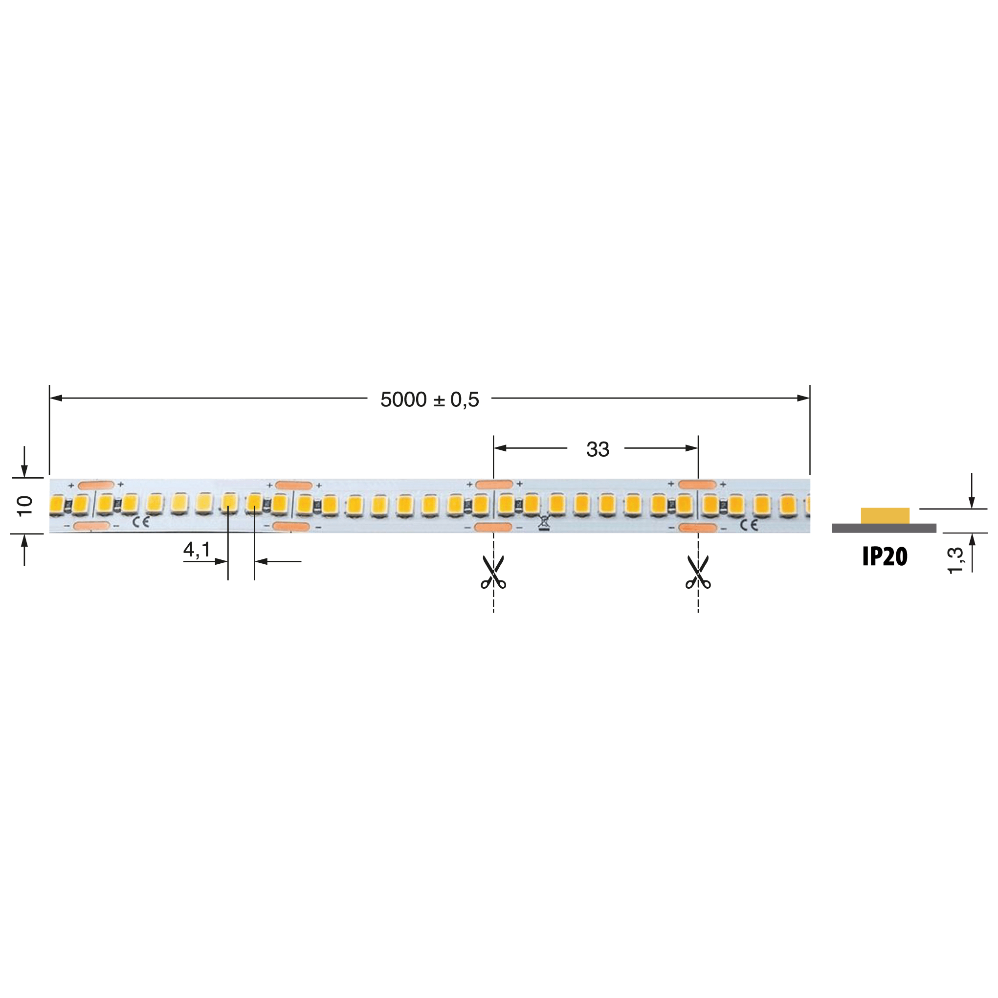 ELCART DISTRIBUTION - STRISCIA LED 13W/M BN 24V IP20