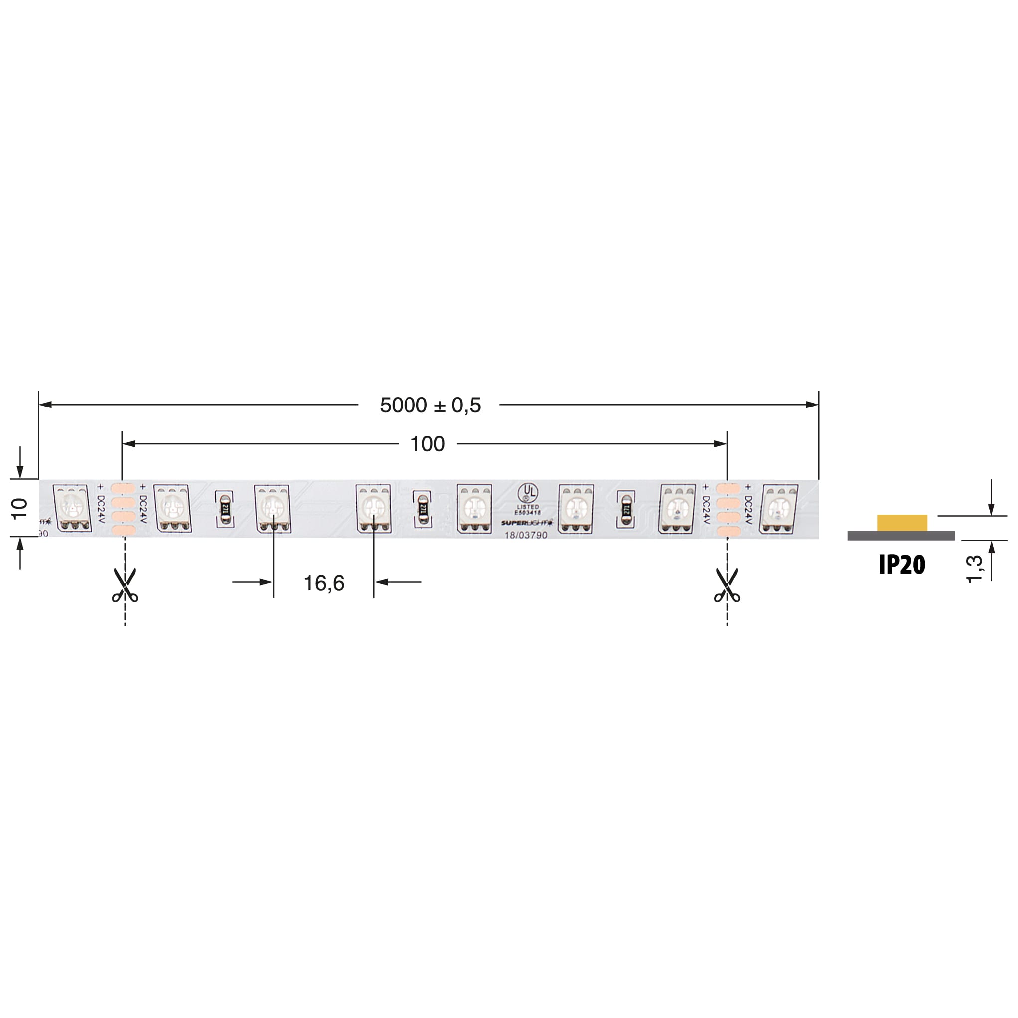 ELCART DISTRIBUTION - STRISCIA LED 14,4W/M RGB 24V IP20