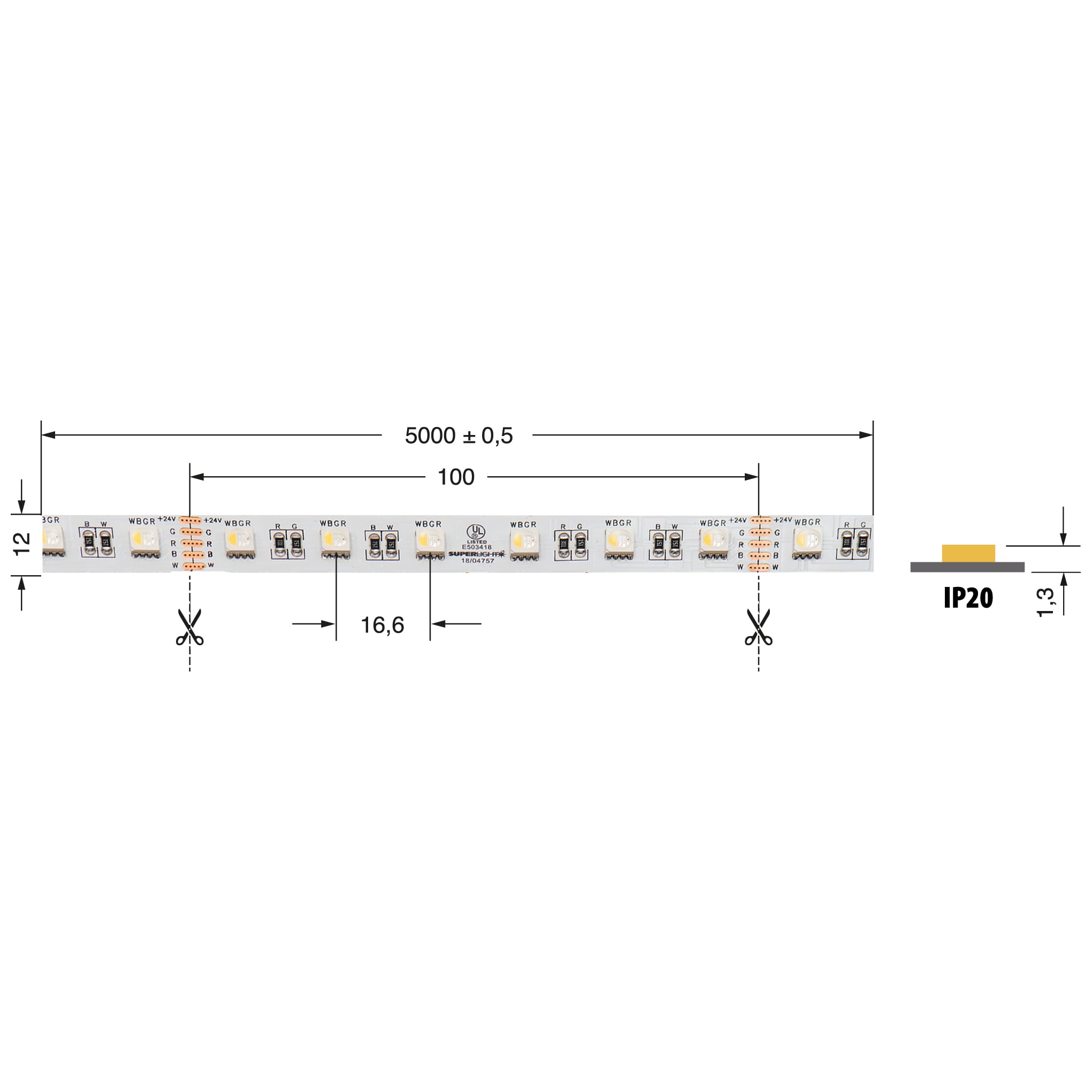 ELCART DISTRIBUTION - STRISCIA LED 19,2W/M RGBBF24VIP20