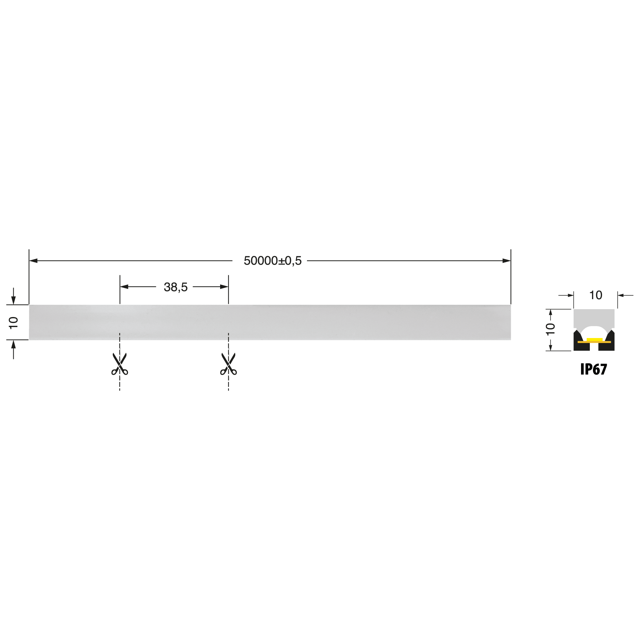 ELCART DISTRIBUTION - NEON LED 14W/M BN 24V IP67 CRI90