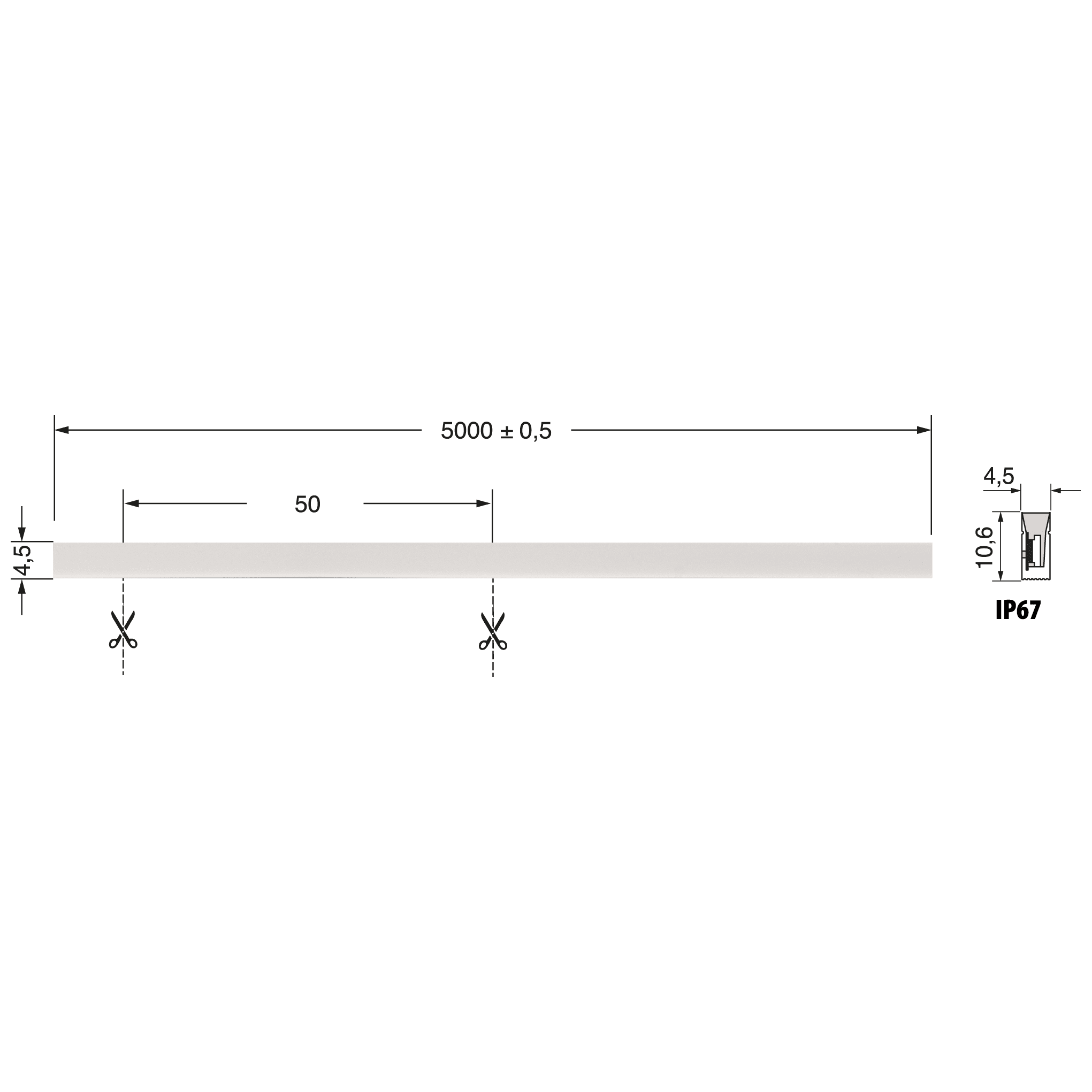 ELCART DISTRIBUTION - MINI NEON 8W/M BN 24V IP67 CRI90