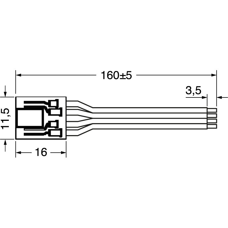 ELCART DISTRIBUTION - 4PZ CONN.COB STRIP-WIRE RGB 3,5A