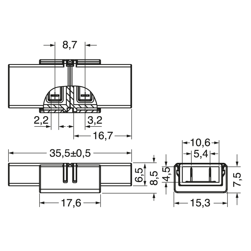 ELCART DISTRIBUTION - 4PZ CONN.COB STRIP-STRIP 8MM 220V