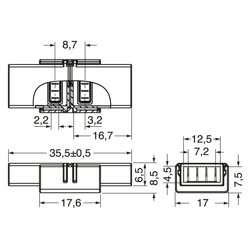 ELCART DISTRIBUTION - 4PZ CONN.SMD STRIP-STRIP 10MM220V