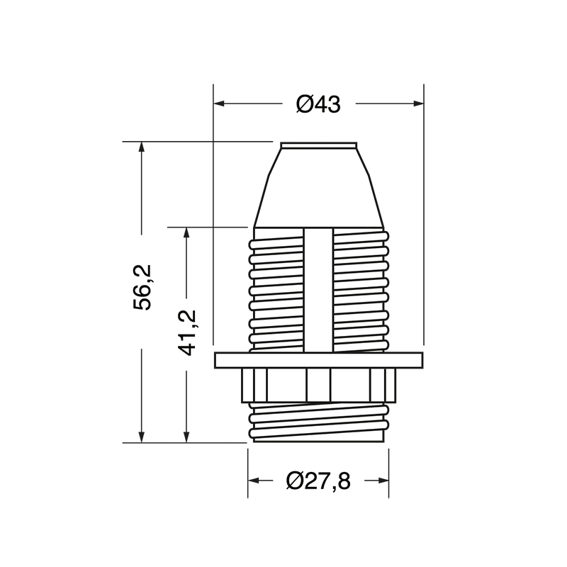 ELCART DISTRIBUTION - PORTALAMPADA E14 NERO CON GHIERA