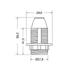 ELCART DISTRIBUTION - PORTALAMPADA E14 NERO CON GHIERA