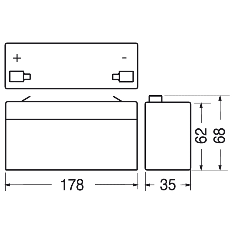 ELCART DISTRIBUTION - BATTERIA RIC.PIOMBO 12V  2,3 AH