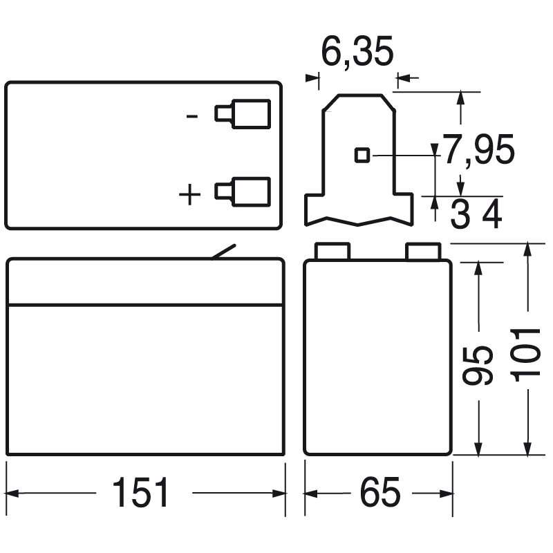 ELCART DISTRIBUTION - BATTERIA RIC.PIOMBO 12V 9,0 AH
