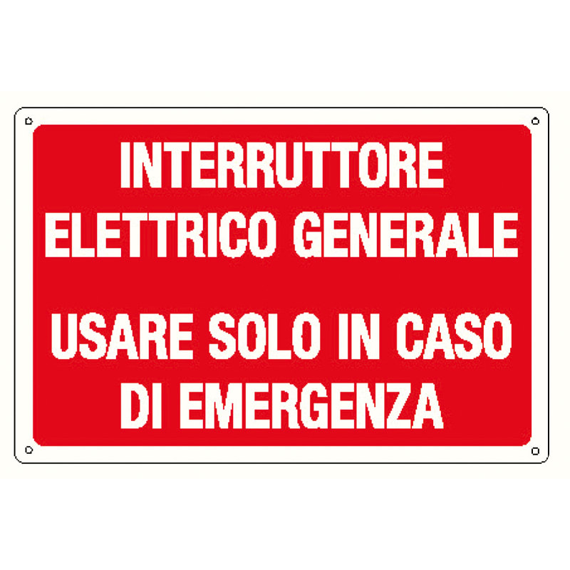 ELCART DISTRIBUTION - CARTELLO INTERRUTT.ELETTR.GENER.