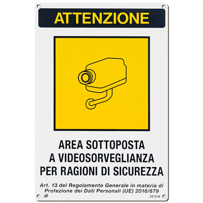 ELCART DISTRIBUTION - CARTELLO AREA VIDEOSORVEGLIATA