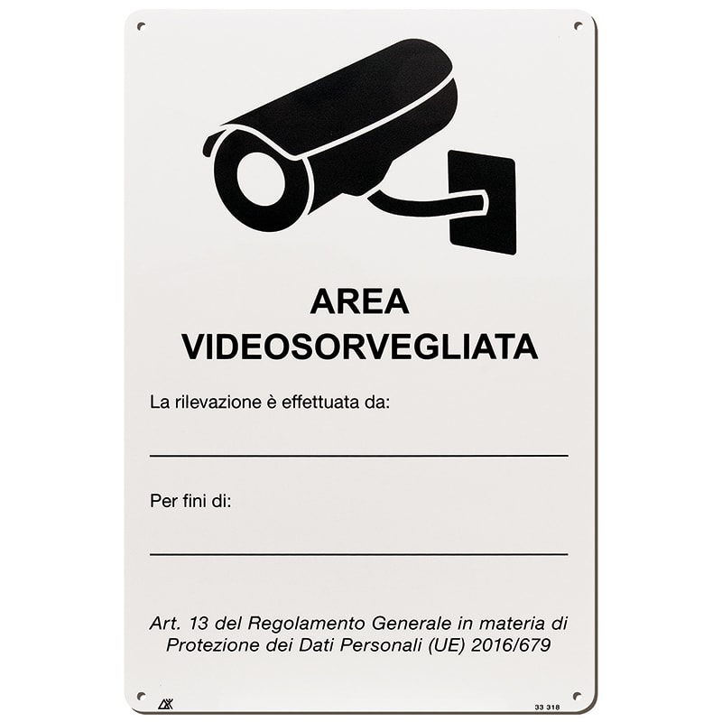 ELCART DISTRIBUTION - CARTELLO AREA VIDEOSORVEGLIATA