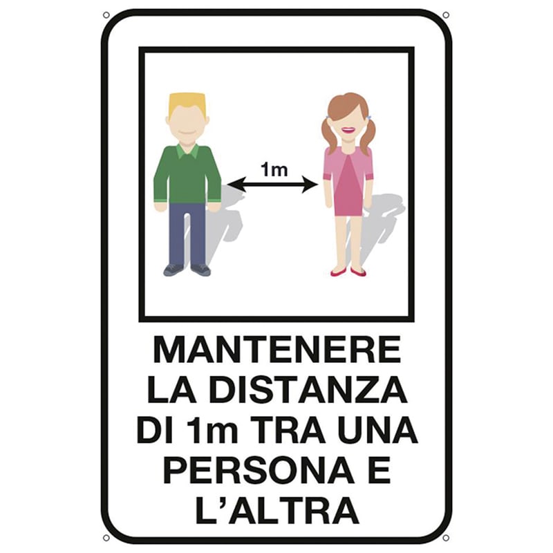 ELCART DISTRIBUTION - CARTELLO DISTANZA 1 M TRA PERSONE