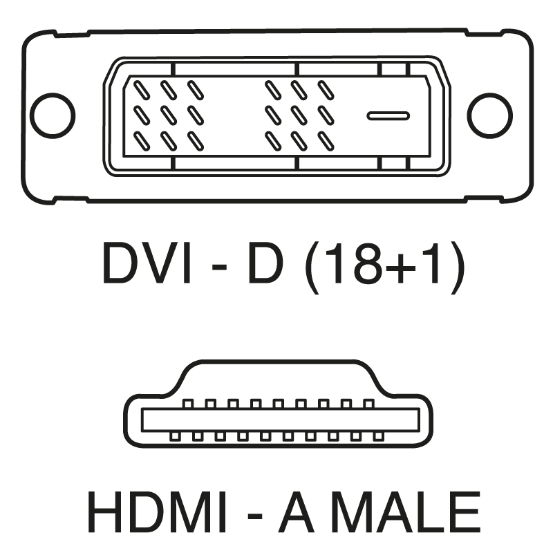 ELCART DISTRIBUTION - CAVO DVI-D M. / HDMI-A M. 1,8M