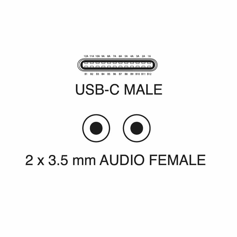 ELCART DISTRIBUTION - ADATT.USB-C -2 JACK  MIC+CUFFIE